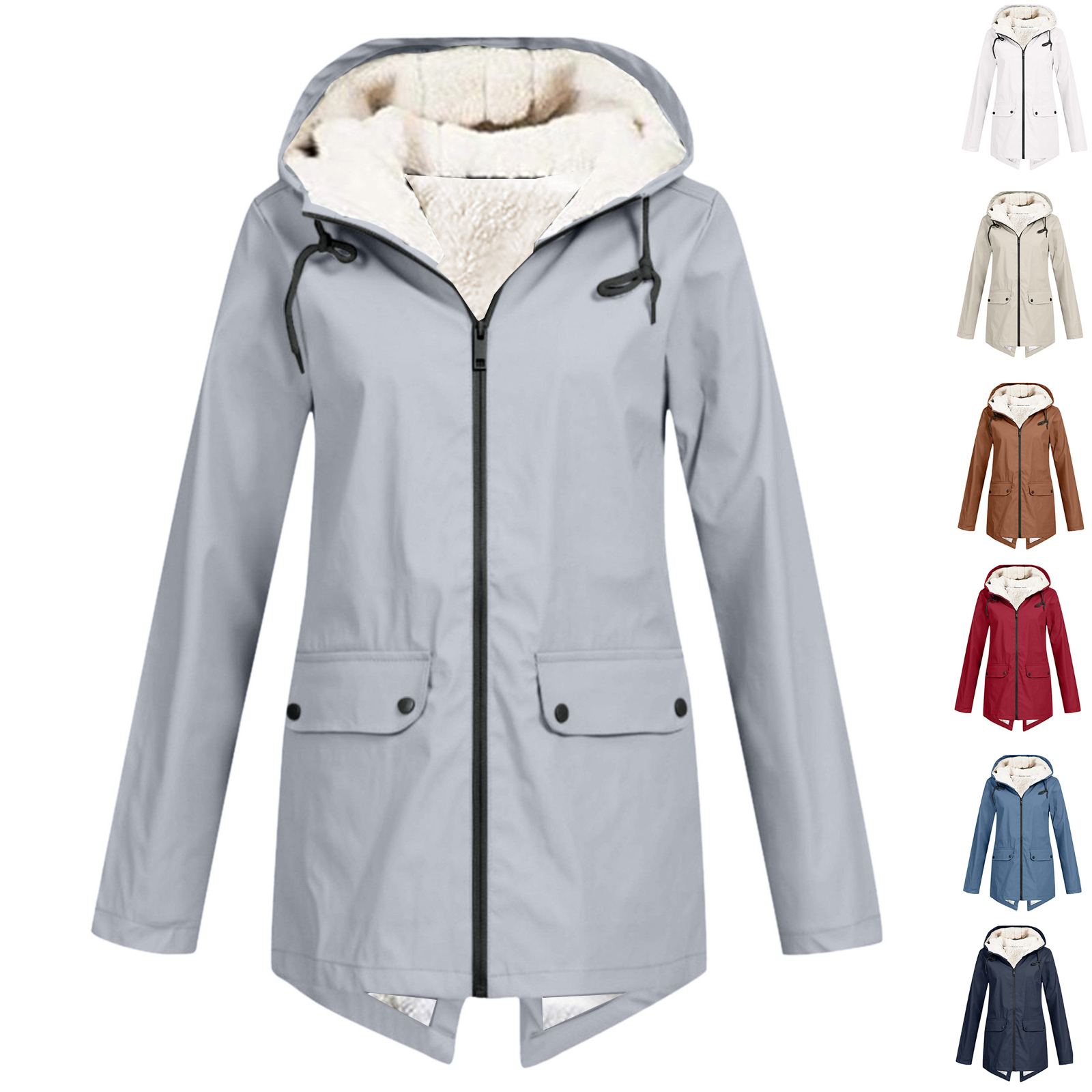 Winter Hooded Coat Fleece Padded Shell Jacket Outdoor Warm Thickened Windproof Coat For Men Women
