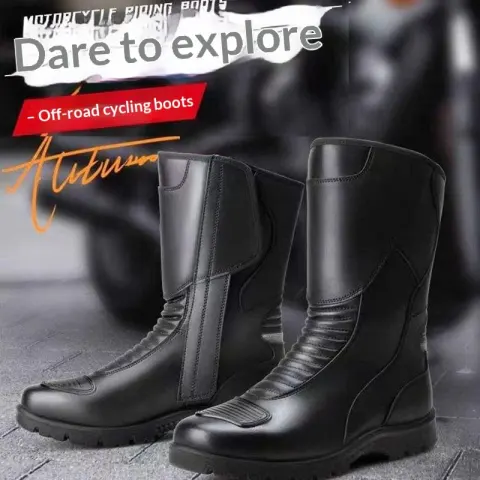 Iron Horse Motorcycle Leather Biker Boots High-Top