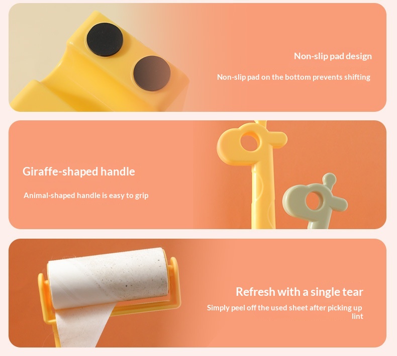 Hanging Giraffe-shaped Lint Roller For Removing Cat And Dog Hair detail photo 8