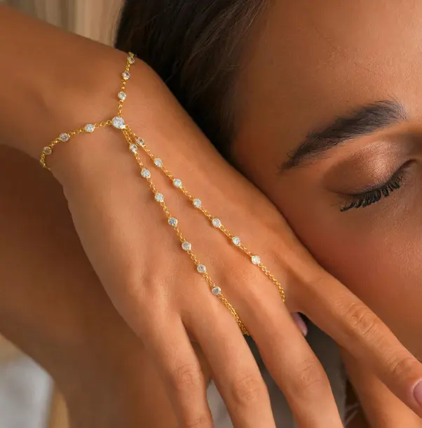 S925 Sterling Silver Diamond Women's Multi-layer Twin Temperamental Bracelet Hand Jewelry