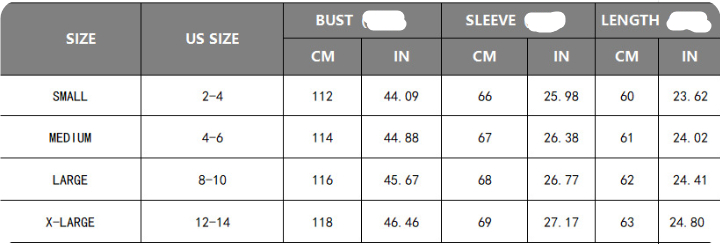 Women's Relaxed-Fit Solid-Colour Sweater Coat - S to XL size chart