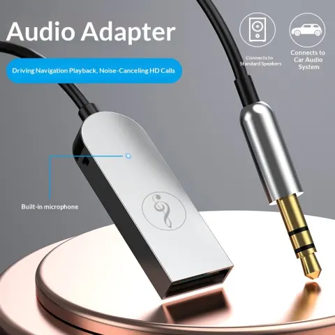 Car Bluetooth Audio Receiver with HD Call and Navigation