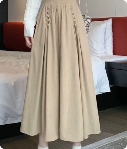 Remnant Women's High-Waist A-Line Skirt — Khaki