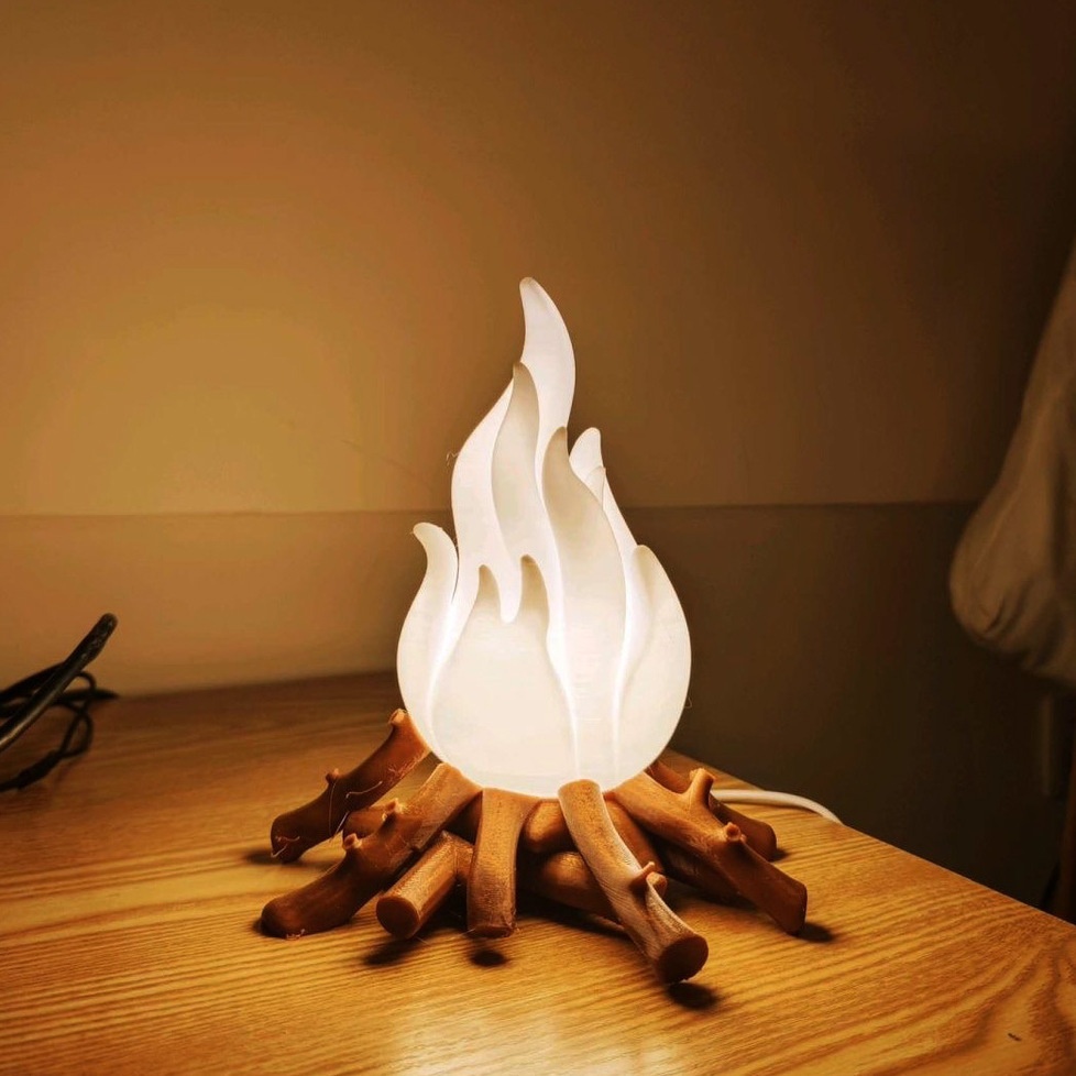 3D-printed Flame Atmosphere Lamp Creative Simulation