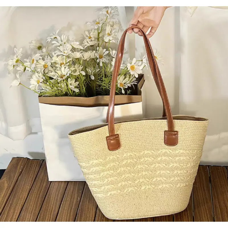 South Korea Vacation Style Raffia Woven Bag Large Capacity Totes