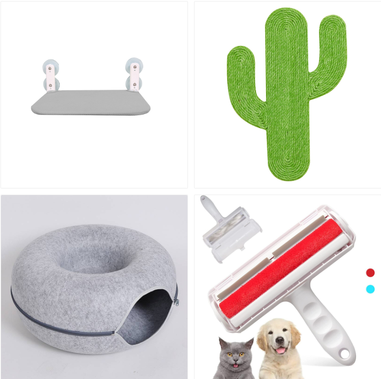 Donut Cat Tunnel Bed Pets House Natural Felt Pet Cat Cave Interactive Toys Round Wool Felt Pet Bed Cat Training Toy Cat