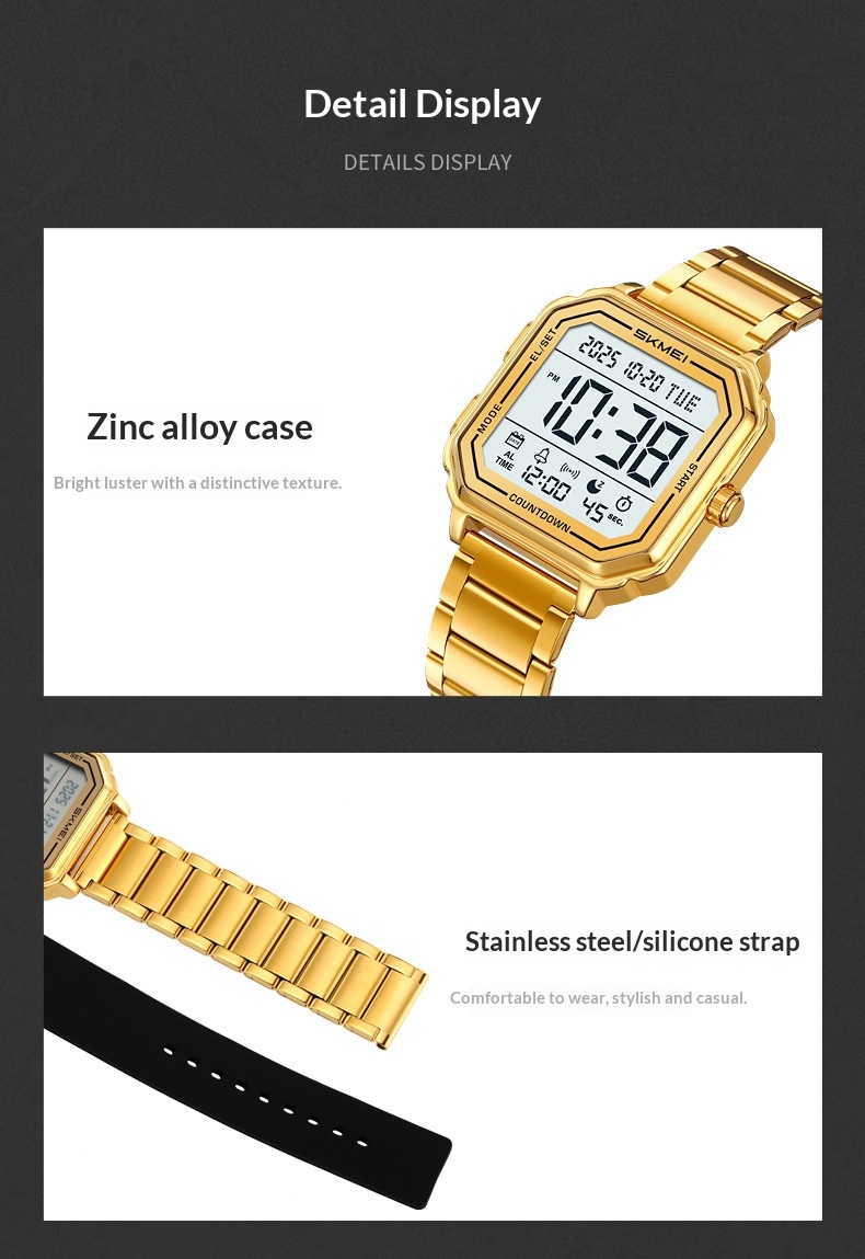 Skmei 2559 Trendy Multi-function Square Sports Digital Watch For Men 40mm dial