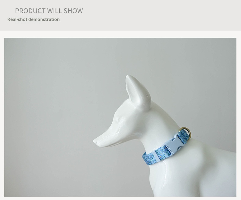 Blue Plastic Buckle Lightweight Pet Collar detail photo 2
