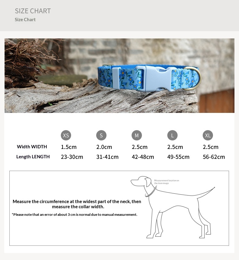 Blue Plastic Buckle Lightweight Pet Collar detail photo 4