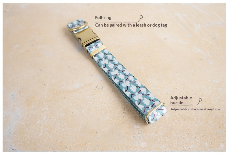 Jasmine-print Anti-loss Dog Collar detail photo 12