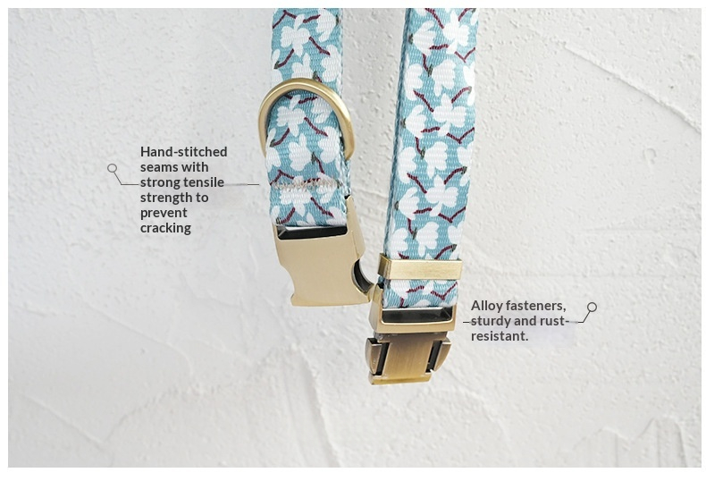 Jasmine-print Anti-loss Dog Collar detail photo 5