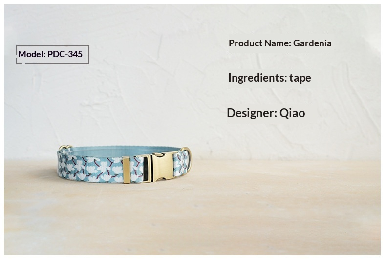 Jasmine-print Anti-loss Dog Collar detail photo 8