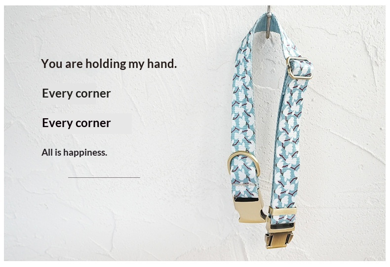 Jasmine-print Anti-loss Dog Collar detail photo 9