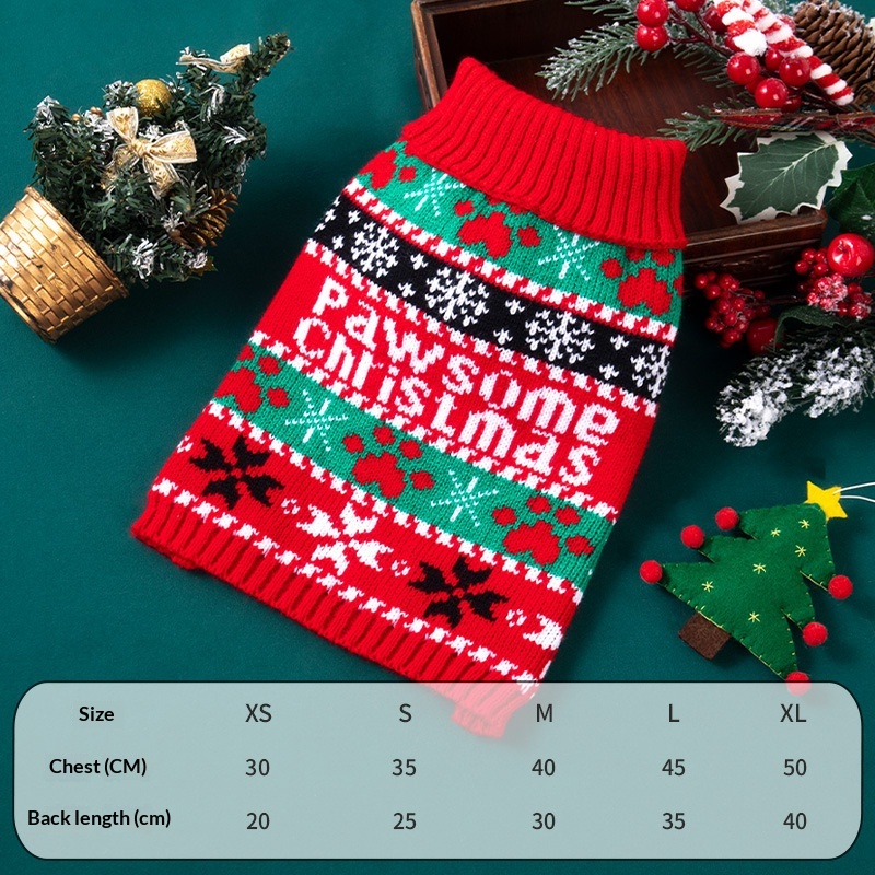 Pet Clothes Small And Medium-sized Dog Christmas Santa Knitted Sweater Chris Christmas Edition XS