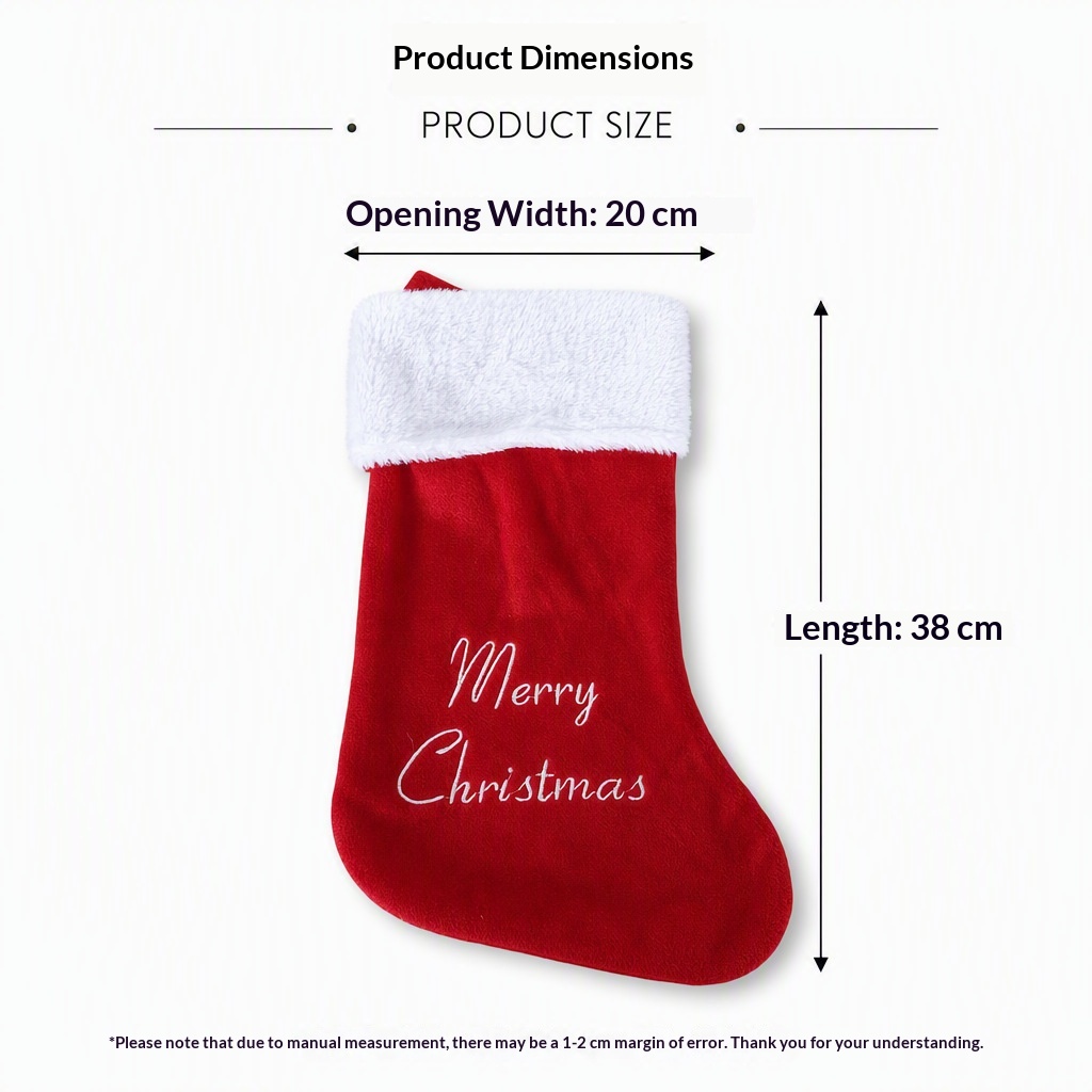 Merry Christmas Velvet-Style Stocking — product details
