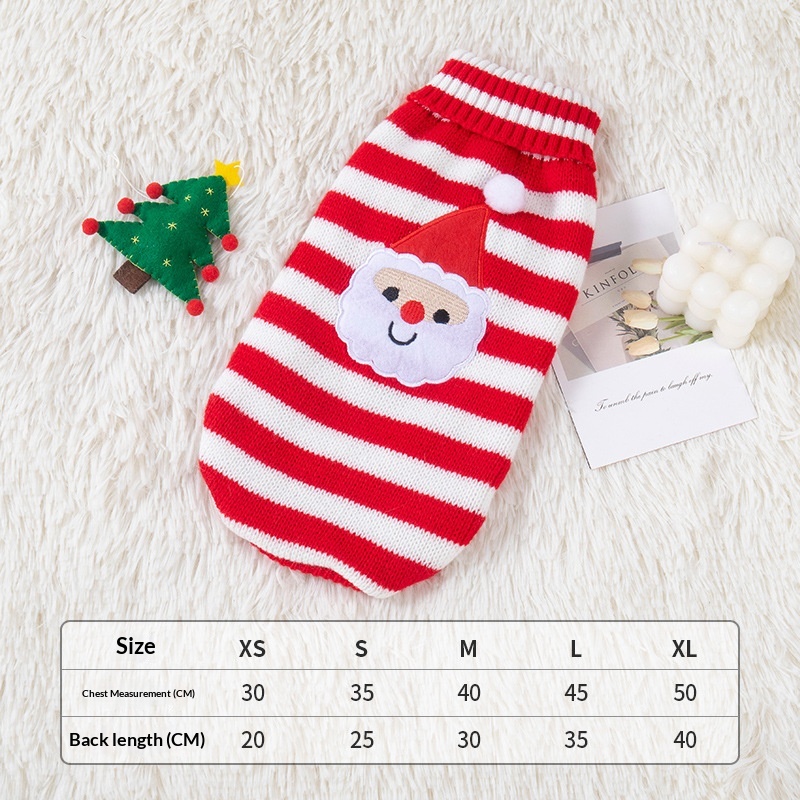 Pet Clothes Small And Medium-sized Dog Christmas Santa Knitted Sweater Old Man's Christmas XS