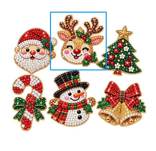 DIY Christmas Diamond Brooch Kit With 2