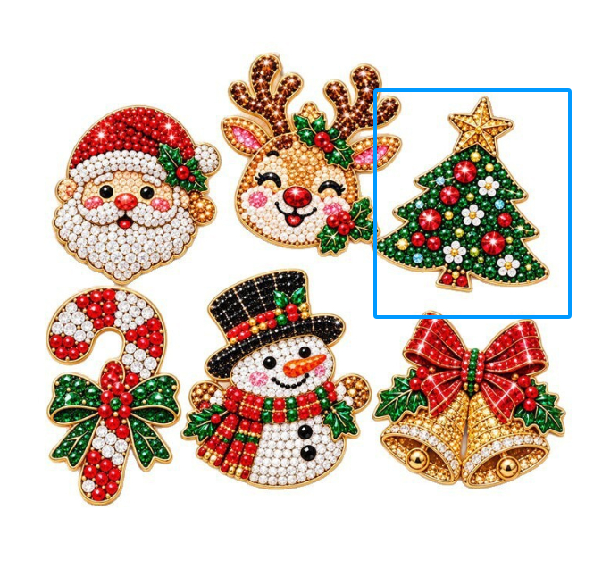 DIY Christmas Diamond Brooch Kit With 3