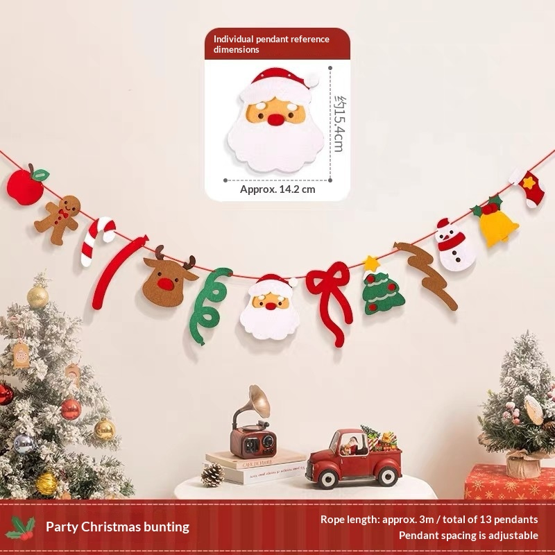 Christmas felt banner ornament hanging decoration