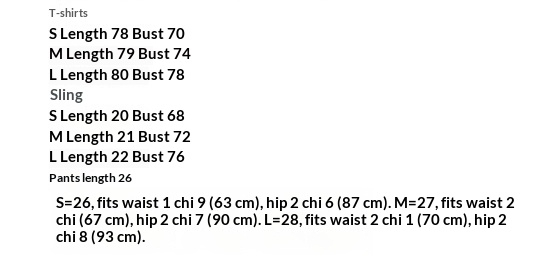 Size chart