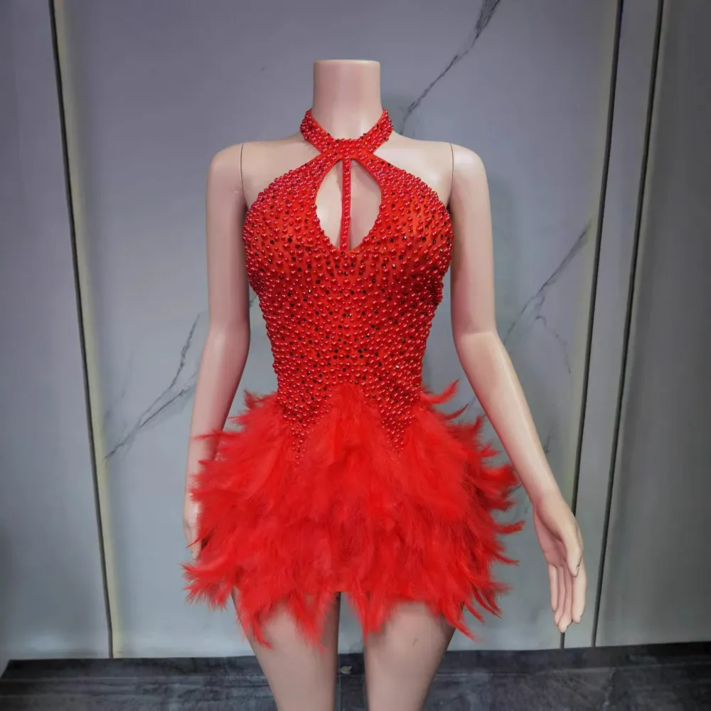 Pearl-feather Sexy Dress For Women
