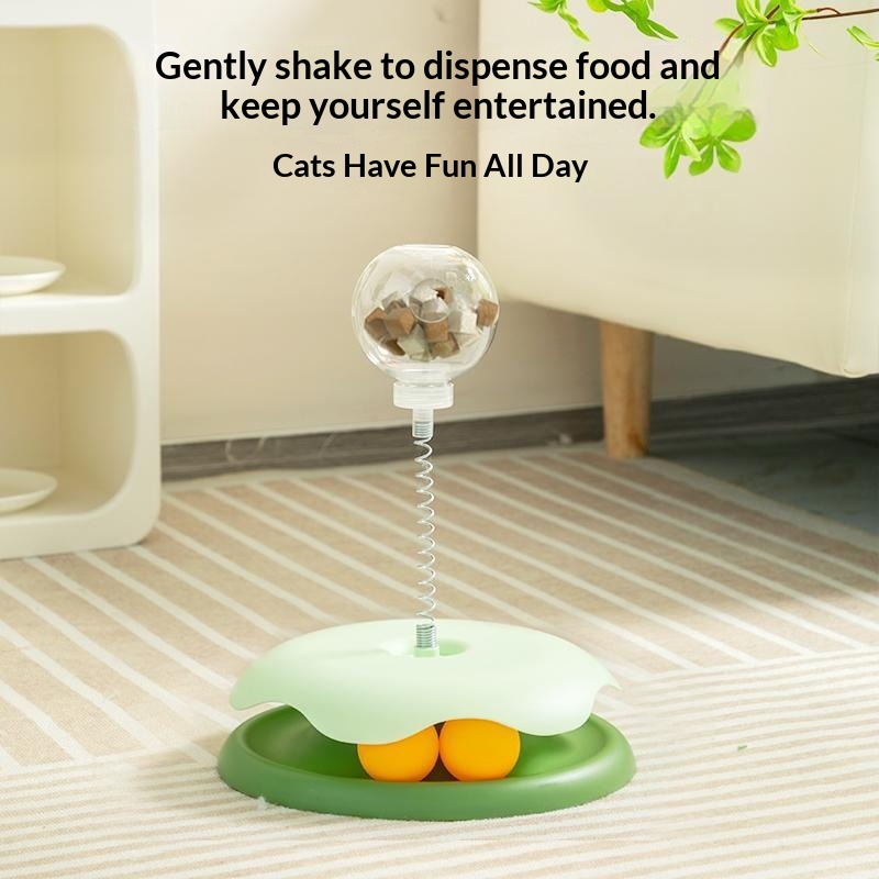 Cat Toy Dog Self-entertainment Boredom-busting Treat-dispensing Cat Teaser Wand Cat-chasing Toy To Burn Energy Matcha Green 21.5x29 cm