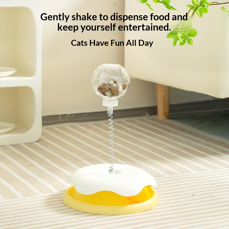 Cat Toy Dog Self-entertainment Boredom-busting Treat-dispensing Cat Teaser Wand Cat-chasing Toy To Burn Energy Cheese Yellow 21.5x29 cm