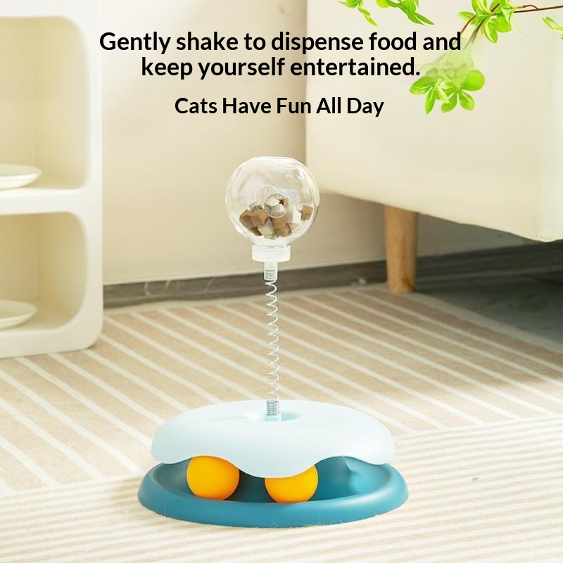 Cat Toy Dog Self-entertainment Boredom-busting Treat-dispensing Cat Teaser Wand Cat-chasing Toy To Burn Energy Sky Blue 21.5x29 cm