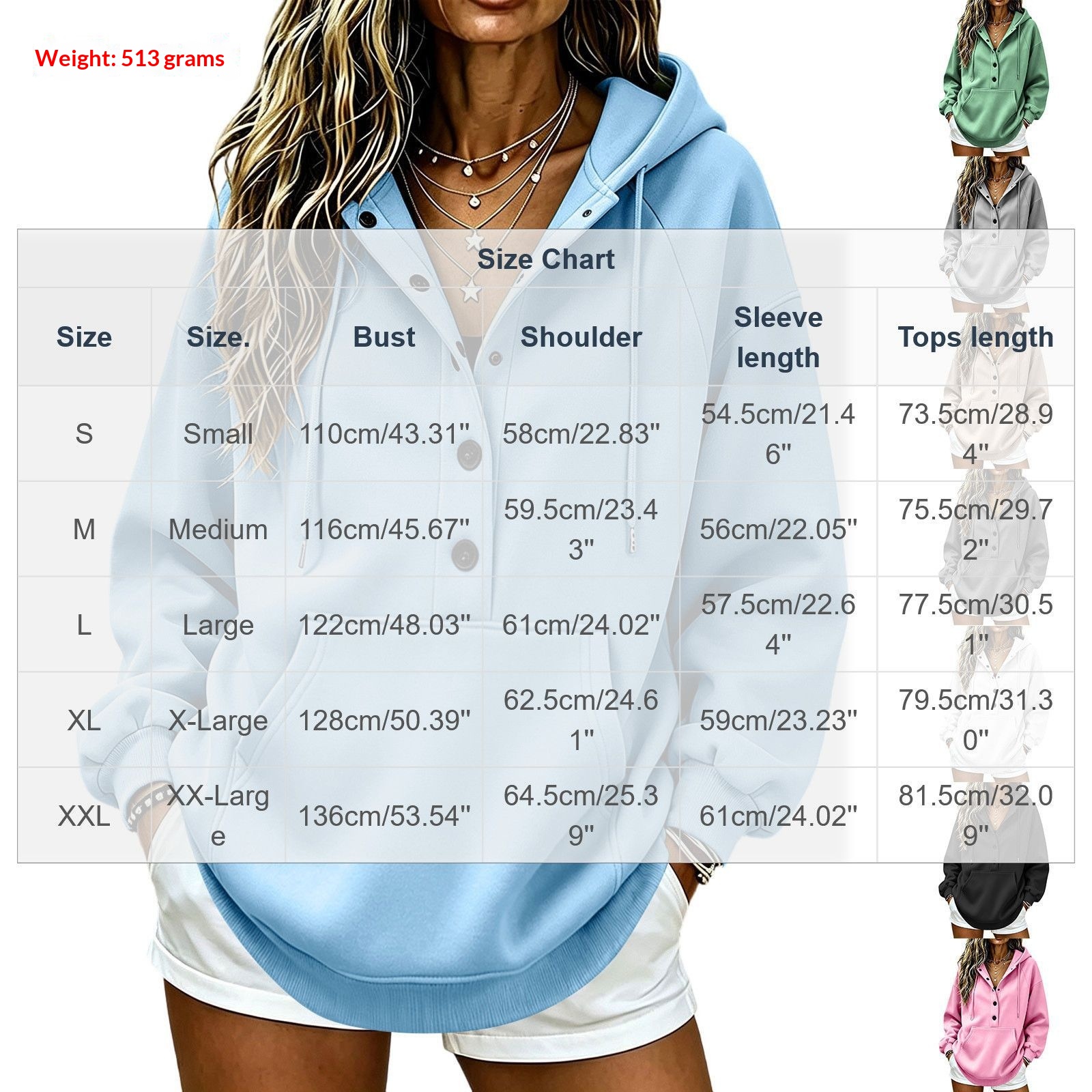 Women's loose-fit hooded sweatshirt product image 1