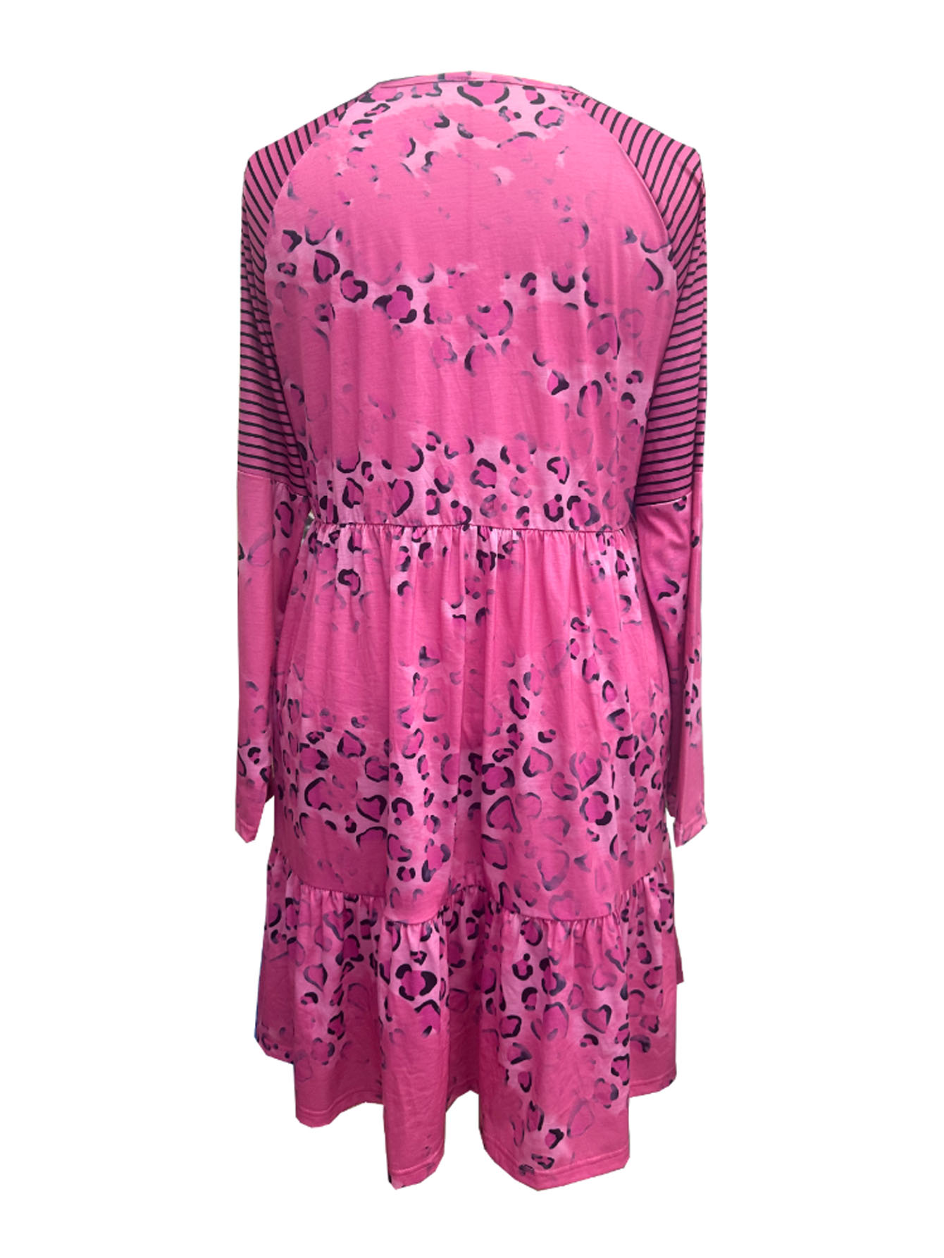 Plus Size Christmas Tree Tiered Knit Dress — product details and sizing image 1