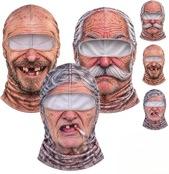Three printed Greasy Crew face coverings