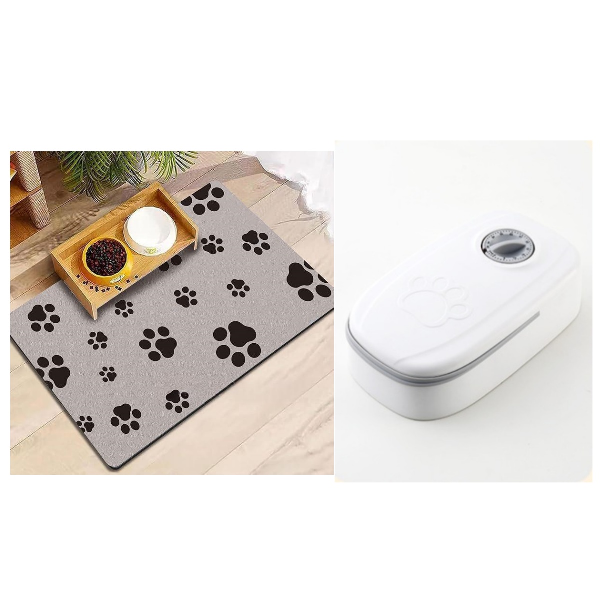 Automatic Pet Feeder Smart Food Dispenser For Cats Dogs Timer Stainless Steel Bowl Auto Dog Cat Pet Feeding Pets Supplies Set1 30x40cm