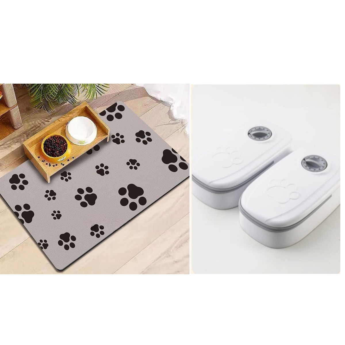 Automatic Pet Feeder Smart Food Dispenser For Cats Dogs Timer Stainless Steel Bowl Auto Dog Cat Pet Feeding Pets Supplies Set7 40x50cm
