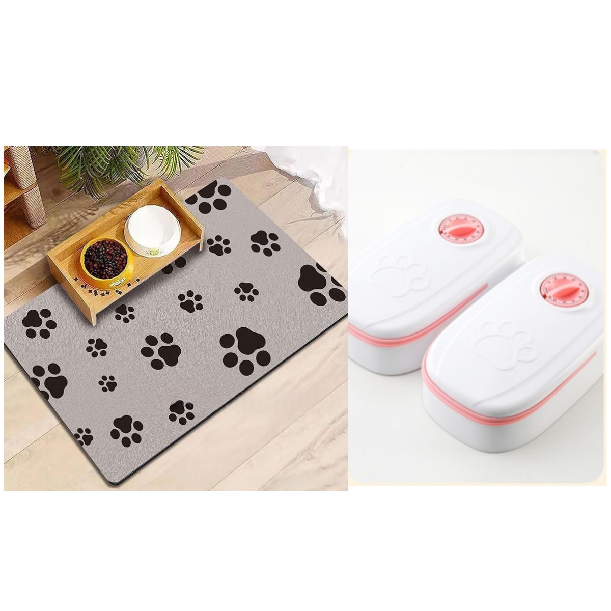 Automatic Pet Feeder Smart Food Dispenser For Cats Dogs Timer Stainless Steel Bowl Auto Dog Cat Pet Feeding Pets Supplies Set10 40x50cm