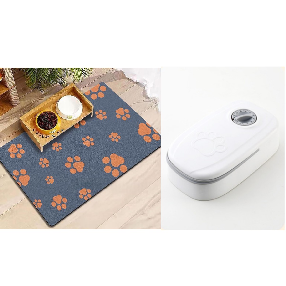 Automatic Pet Feeder Smart Food Dispenser For Cats Dogs Timer Stainless Steel Bowl Auto Dog Cat Pet Feeding Pets Supplies Set2 30x40cm