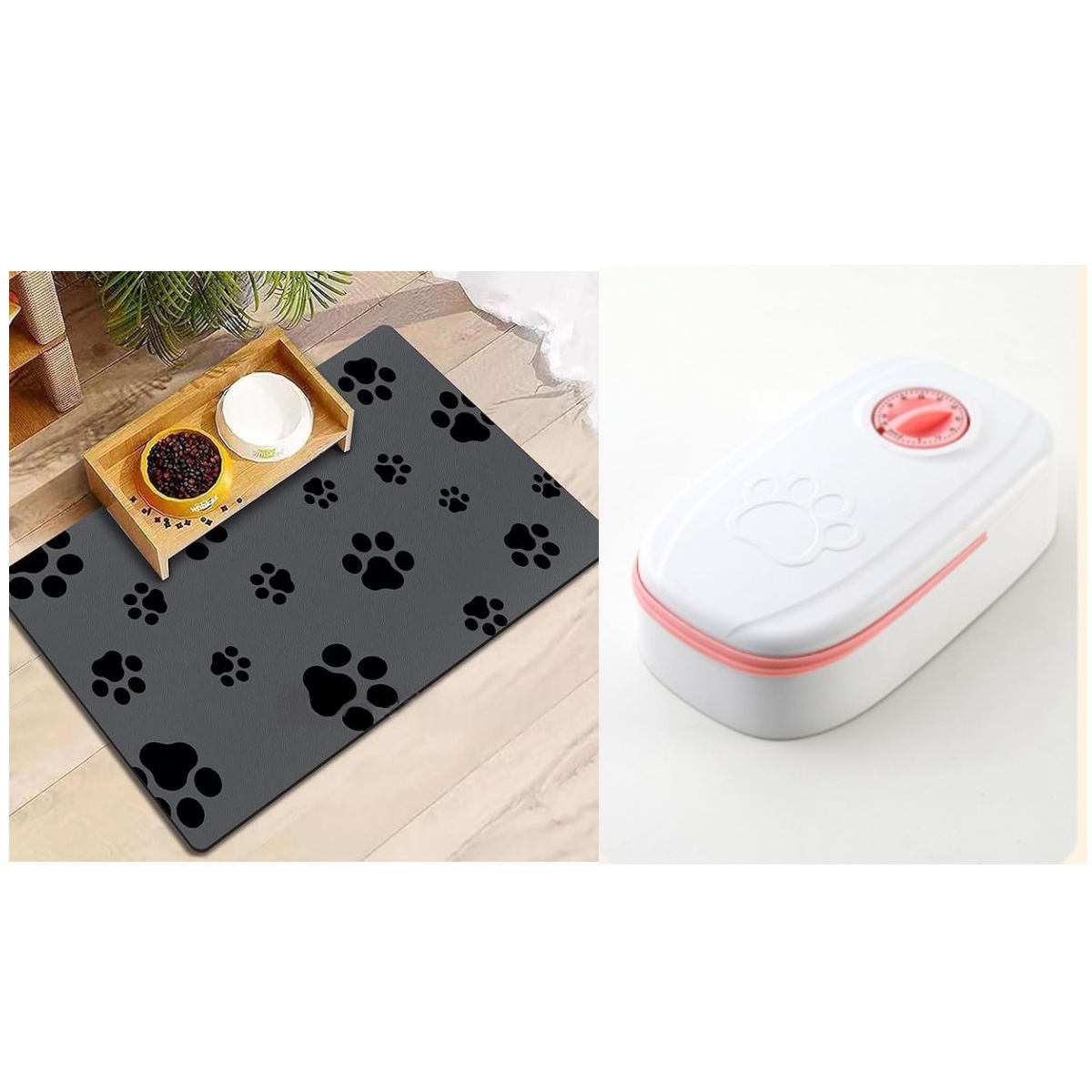 Automatic Pet Feeder Smart Food Dispenser For Cats Dogs Timer Stainless Steel Bowl Auto Dog Cat Pet Feeding Pets Supplies Set6 30x40cm