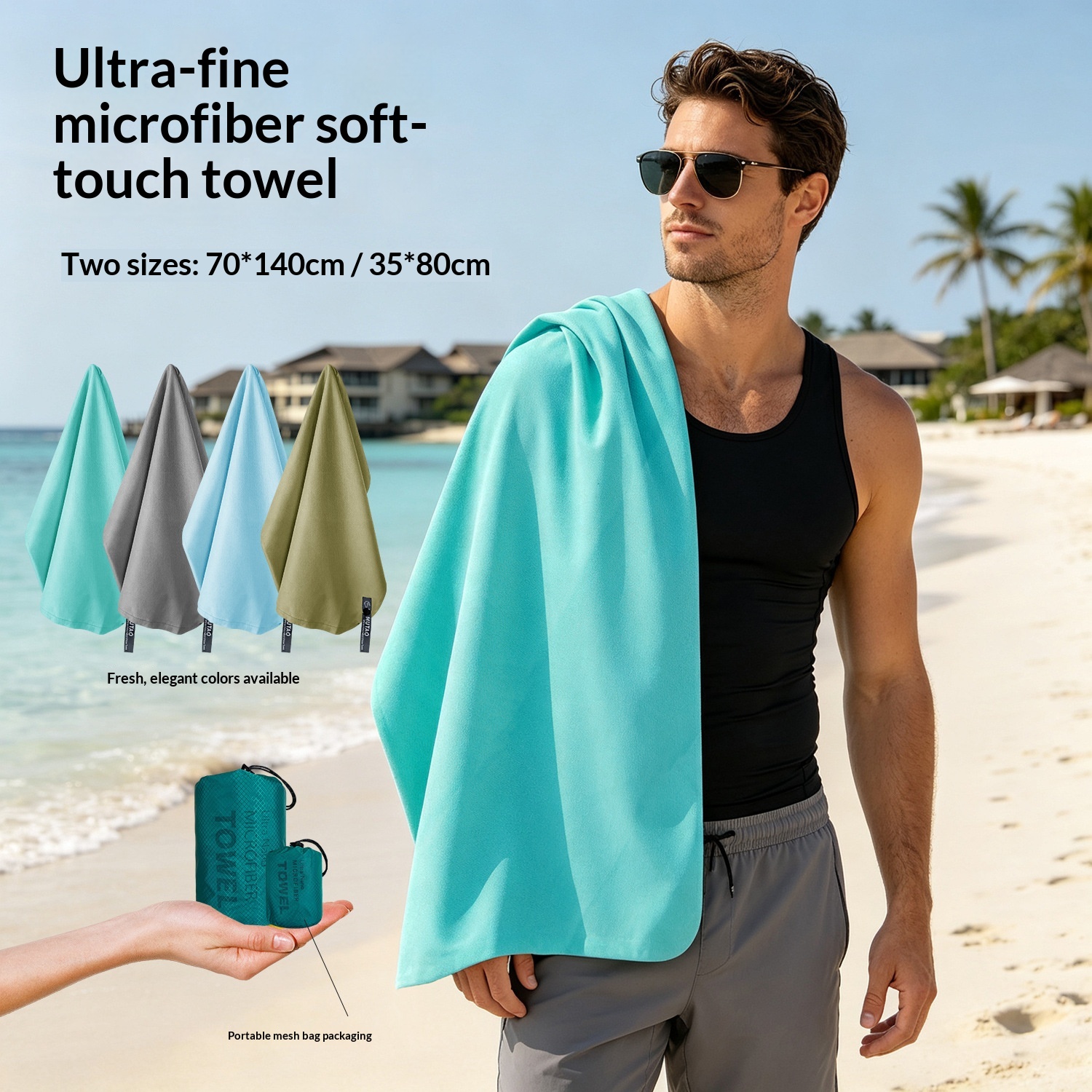 Ultra-fine Fiber High-density Quick-drying Towel, Lightweight