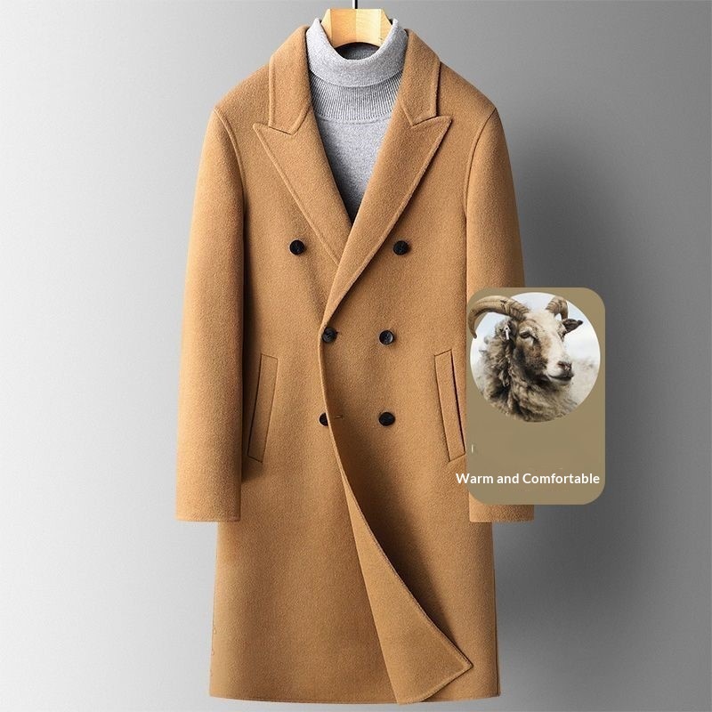 Mens Thick Mid-Length British-Style Handsome Coat
