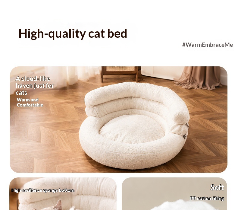 Soft And Fluffy Loop-pile Pet Sofa Bed Cat And Dog Kennel detail photo 16