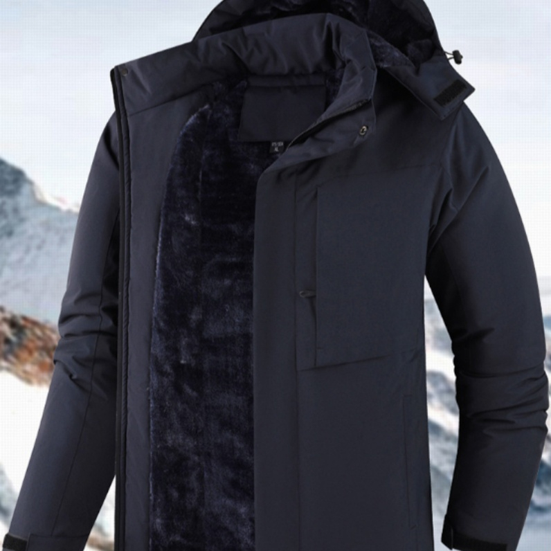 Men's Windproof And Fleece-lined Hardshell Jacket