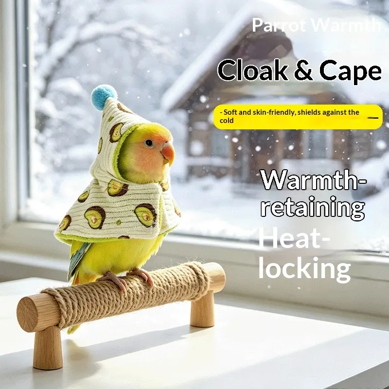 Parrot-themed Warm Cloakcape for Outdoor Wear