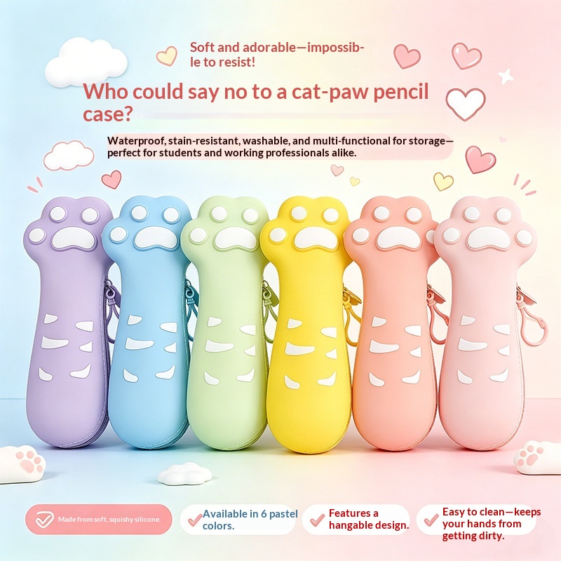 Creative And Creative Silicone Cat Claw Pen Case