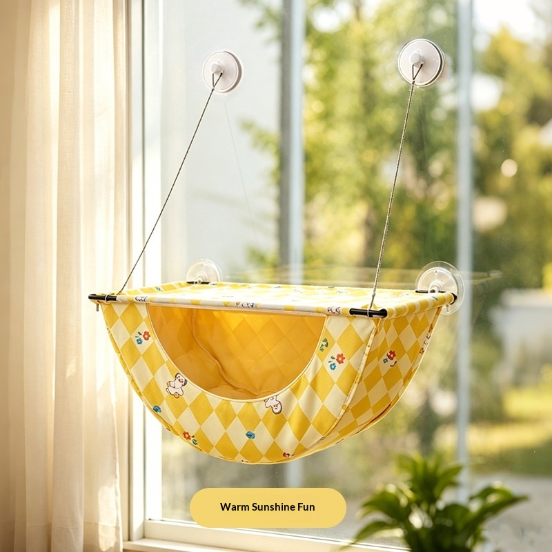Cat Hammock Window-Hanging Strong Suction-Cup Cat Bed Warm Yang Goose Fun