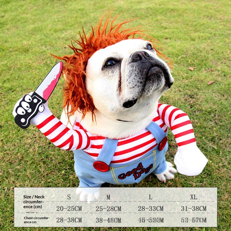 Halloween Fatal Doll Dog Costume Outfit Deadly Doll S