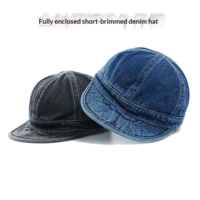 Soft-top Denim Small-brim Hat Men's American Style