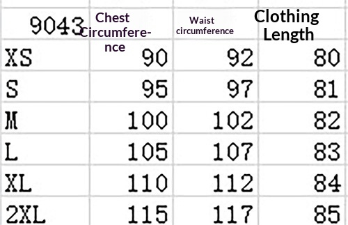 Black-and-white halter-neck mini dress size chart with XS to 2XL bust, waist and length figures