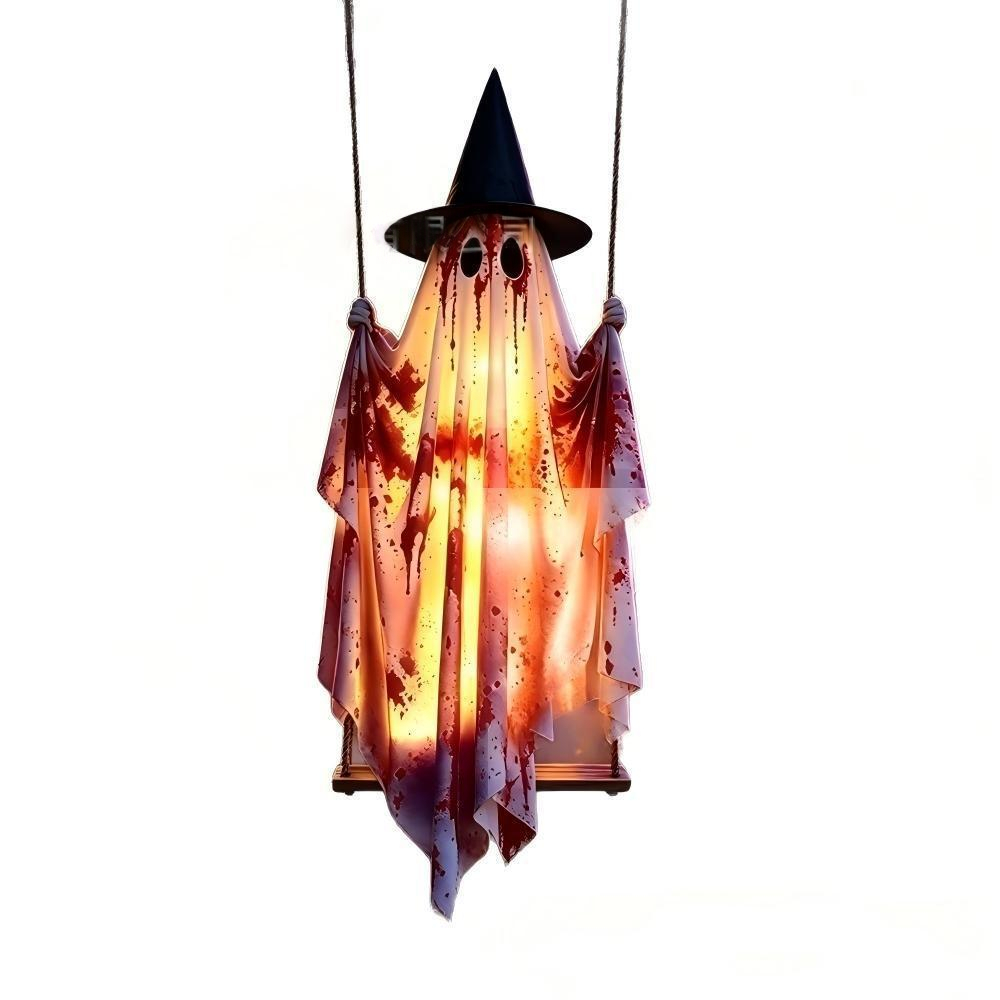 Witch Swing Ghost Ornament