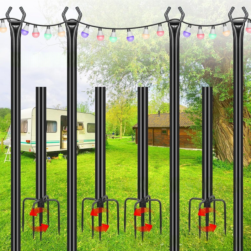 Iron Outdoor Light String Support Stake For Garden