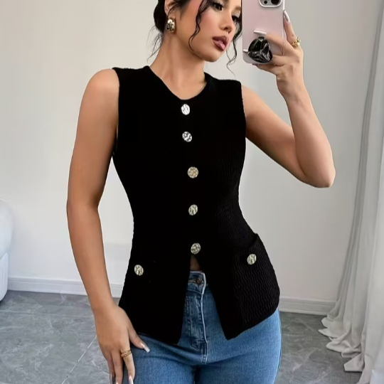 Women's Chanel-style Short-sleeved Cropped Vest