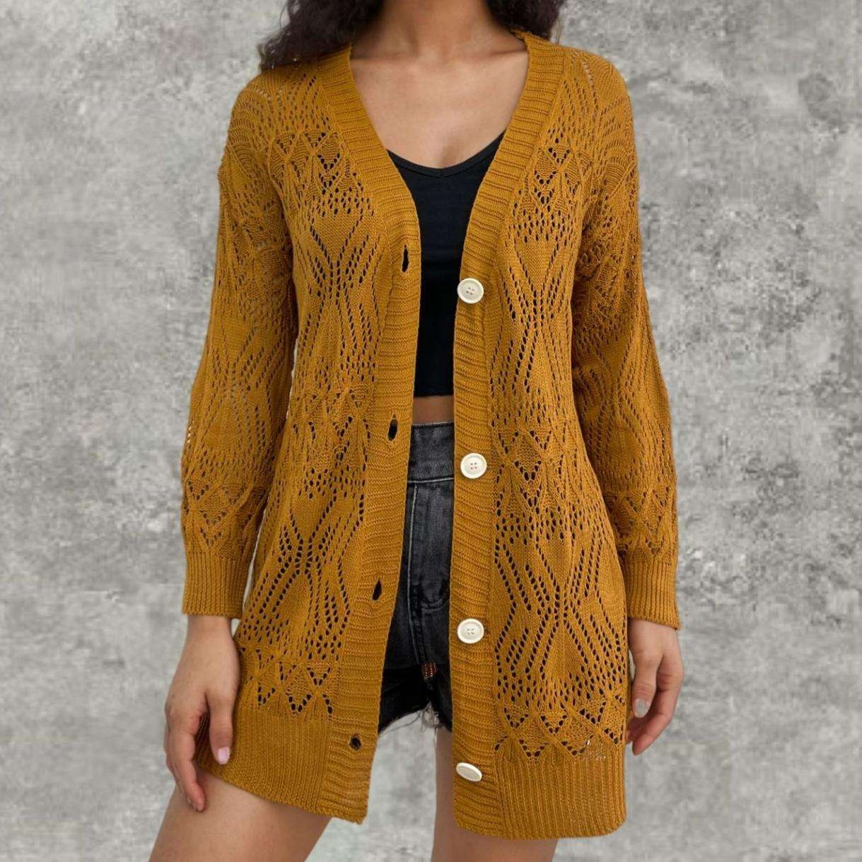 Plus-size Mid-length Thin Cardigan For Women